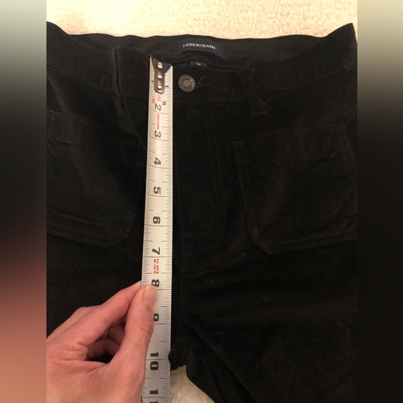 J. Crew Billie Demi Boot Crop Black Velvet Pants Size 26 - Picture 7 of 10